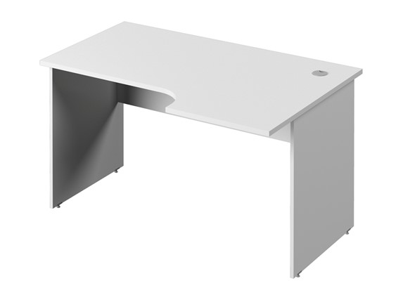 Офисный стол С-34 правый, цвет Белый в Тамбове - изображение