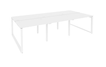 Офисный стол на металлокаркасе O.MO-D.RS-6.1.8, Белый/Белый бриллиант в Тамбове