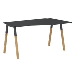 Письменный стол правый FORTA Черный Графит-Черный Графит-Бук FCT 1367 (R) (1380х900(670)х733) в Тамбове
