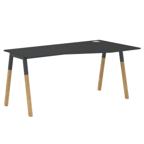 Письменный стол правый FORTA Черный Графит-Черный Графит-Бук FCT 1567  (R) (1580х900(670)х733) в Тамбове