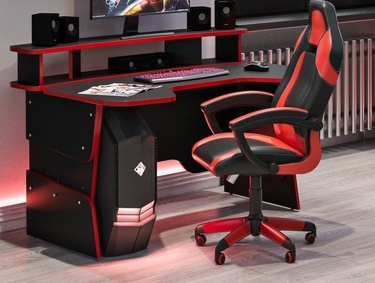 Компьютерный стол SKILLL STG 1390,  Антрацит/ Красный в Тамбове - изображение 4