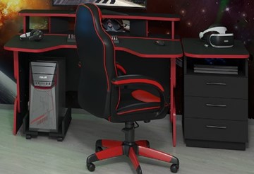 Компьютерный стол SKILLL STG 1390,  Антрацит/ Красный в Тамбове - предосмотр 5