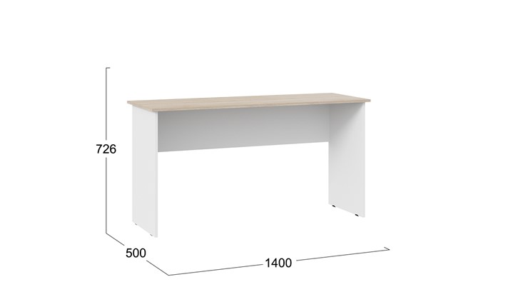 Письменный стол Тип 14, 1400 (Дуб Сонома/Белый Ясень) в Тамбове - изображение 2
