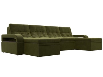 П-образный диван Лига-035 мини, Зеленый (микровельвет) в Тамбове