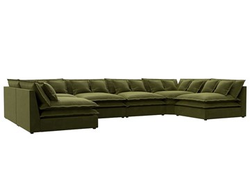 Большой П-образный диван Лига-040, Зеленый (микровельвет) в Тамбове