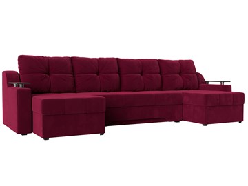 П-образный диван Сенатор, Бордовый (Микровельвет) боннель в Тамбове