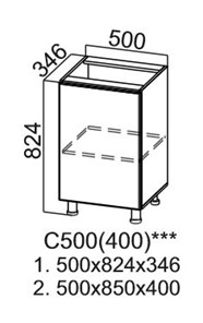 Кухонная тумба Модус, C500(400), галифакс в Тамбове - предосмотр