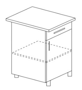 Напольный шкаф однодверный с ящиком Некст МДФ Б8 МДФ премиум, глянец, металик без столешницы в Тамбове