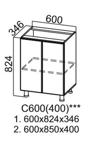 Кухонная тумба Модус, C600(400), галифакс в Тамбове - предосмотр