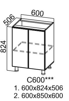 Кухонная тумба Модус, С600, галифакс в Тамбове - изображение