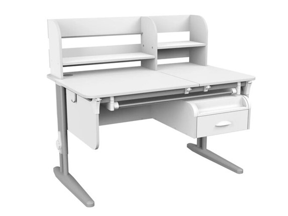 Растущий стол Lp/70-45 (СУТ.62 PRO) + Tumba 8 с лотком белый/серый/белый в Тамбове - изображение