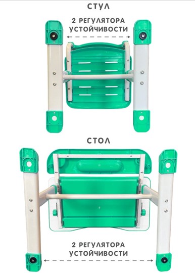 Комплект из растущих парты и стула SET HOLTO-17А, зеленый в Тамбове - изображение 12