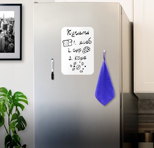 Магнитно-маркерная доска на холодильник BRAUBERG, 30х21 см с маркером, магнитом и салфеткой в Тамбове - предосмотр 2