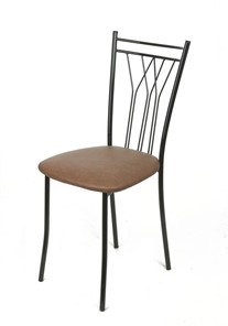 Кухонный стул Премьер СРП-097 Эмаль черная, экотекс коричневый в Тамбове